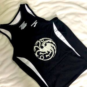 Brooks compression singlet women Petite Large size, New, Black/silver prints